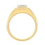 MEN'S RING 1 1/2CT ROUND/EMERALD DIAMOND 14K YELLOW GOLD (CENTER STONE EMERALD DIAMOND 1CT) - Image 2
