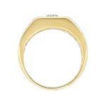 MEN'S RING 1CT ROUND DIAMOND 14K YELLOW GOLD (CENTER STONE ROUND DIAMOND 3/4CT ) - Image 2