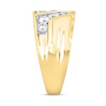 MEN'S RING 2CT ROUND DIAMOND 10K YELLOW GOLD - Image 3