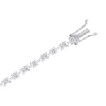 LADIES BRACELET 8 1/2CT ROUND/OVAL DIAMOND 14K WHITE GOLD - Image 2