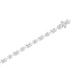 LADIES BRACELET 8 1/2CT ROUND/OVAL DIAMOND 14K WHITE GOLD - Image 3