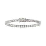 LADIES BRACELET 9CT EMERALD DIAMOND 14K WHITE GOLD