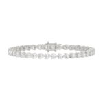 LADIES BRACELET 9CT HEART DIAMOND 14K WHITE GOLD