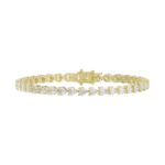 LADIES BRACELET 9CT HEART DIAMOND 14K YELLOW GOLD