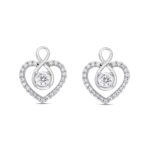 LADIES EARRINGS 1CT ROUND DIAMOND 14K WHITE GOLD