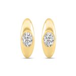 LADIES HOOP EARRINGS  2CT OVAL DIAMOND 14K YELLOW GOLD