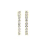 LADIES HOOP EARRINGS 2CT EMERALD DIAMOND 14K YELLOW GOLD