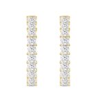 LADIES HOOP EARRINGS 9CT PRINCESS DIAMOND 14K YELLOW GOLD