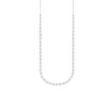 LADIES NECKLACE 20CT ROUND/OVAL DIAMOND 14K WHITE GOLD