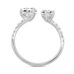 LADIES RING 1 3/4CT ROUND/HEART/PEAR DIAMOND 14K WHITE GOLD - Image 2