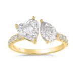 LADIES RING 1 3/4CT ROUND/HEART/PEAR DIAMOND 14K YELLOW GOLD