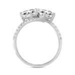 LADIES RING 2 1/4CT ROUND/HEART DIAMOND 14K WHITE GOLD - Image 2