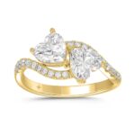 LADIES RING 2 1/4CT ROUND/HEART DIAMOND 14K YELLOW GOLD