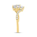 LADIES RING 2 1/4CT ROUND/HEART DIAMOND 14K YELLOW GOLD - Image 3