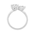 LADIES RING 2 1/4CT ROUND/HEART/PRINCESS DIAMOND 14K WHITE GOLD - Image 2