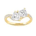 LADIES RING 2 1/4CT ROUND/HEART/PRINCESS DIAMOND 14K YELLOW GOLD