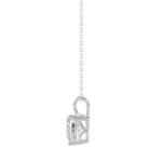 LADIES SOLITAIRE PENDANT WITH CHAIN 1/2CT HEART DIAMOND 14K WHITE GOLD - Image 2