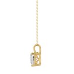 LADIES SOLITAIRE PENDANT WITH CHAIN 1/2CT HEART DIAMOND 14K YELLOW GOLD - Image 2