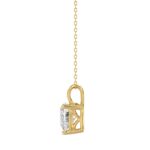 LADIES SOLITAIRE PENDANT WITH CHAIN 1CT HEART DIAMOND 14K YELLOW GOLD - Image 2