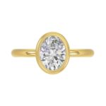 LADIES SOLITAIRE RING 2CT OVAL DIAMOND 14K YELLOW GOLD (CENTER STONE OVAL DIAMOND 2CT ) - Image 5