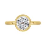 LADIES SOLITAIRE RING 2CT ROUND DIAMOND 14K YELLOW GOLD (CENTER STONE ROUND DIAMOND 2CT ) - Image 5