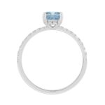 1 1/4CT Elegance Ring 14k Round/Radiant Diamond White Gold 1.00CT Blue Radiant Center stone (Color F-G -Clarity VS1/VS2) - Image 3