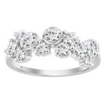 1.00CT Round Diamond Cluster Fashion Ring for Women in 14K White Gold (Color F-G -Clarity VS1/VS2)