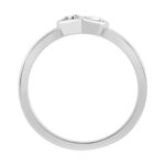 1/2CT White Gold 10K Collection Linked Hearts & Two-Stone Oval/Emerald Diamond Ring for Women (Color F-G -Clarity VS1/VS2) - Image 2