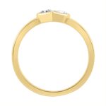 1/2CT Yellow Gold 10K Collection Linked Hearts & Two-Stone Oval/Emerald Diamond Ring for Women (Color F-G -Clarity VS1/VS2) - Image 2