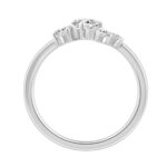 10K White Gold 1/2CT Round Diamond Bezel Cluster Ring for Women (Color F-G -Clarity VS1/VS2) - Image 2