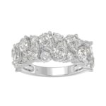 10K WHITE GOLD 3.00CT ROUND/PEAR DIAMOND LADIES RING