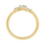 10K Yellow Gold 1/2CT Round Diamond Bezel Cluster Ring for Women (Color F-G -Clarity VS1/VS2) - Image 2