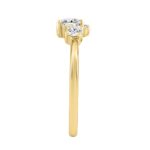 10K Yellow Gold 1/2CT Round Diamond Bezel Cluster Ring for Women (Color F-G -Clarity VS1/VS2) - Image 3