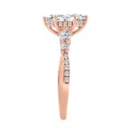 14K ROSE GOLD 1 1/2CT ROUND/MARQUISE DIAMOND LADIES RING (CENTER STONE MARQUISE DIAMOND 1CT) - Image 3