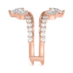 14K ROSE GOLD 1 3/4CT ROUND/PEAR DIAMOND LADIES WRAP RING - Image 3