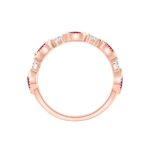 14K ROSE GOLD 3/4CT ROUND/MARQUISE RUBY DIAMOND LADIES RING (CENTER STONE MARQUISE DIAMOND 1/2CT) - Image 2