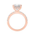14K ROSE GOLD 4 3/4CT ROUND/CUSHION DIAMOND LADIES RING (CENTER STONE CUSHION DIAMOND 4CT) - Image 2