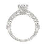 14K White Gold  Bridal Fashion Ring for Ladies 4CT Round & Marquise& Pear Cut Diamonds 3.00CT Marquise Center stone (Color F-G -Clarity VS1/VS - Image 2