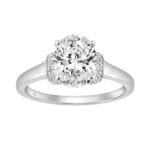 14K WHITE GOLD 1 1/2CT OVAL/ROUND DIAMOND LADIES RING
