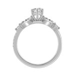 14K WHITE GOLD 1 1/2CT ROUND/MARQUISE DIAMOND LADIES RING (CENTER STONE MARQUISE DIAMOND 1CT) - Image 2