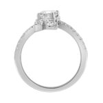 14K WHITE GOLD 1 1/2CT ROUND/MARQUISE/CUSHION DIAMOND LADIES RING (CENTER STONE CUSHION DIAMOND 1/2CT) - Image 2