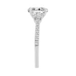 14K WHITE GOLD 1 1/2CT ROUND/OVAL/BAGUETTE DIAMOND LADIES RING (CENTER STONE OVAL DIAMOND 1 1/4CT) - Image 3