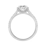 14K WHITE GOLD 1 1/2CT ROUND/PRINCESS DIAMOND LADIES BRIDAL RING (CENTER STONE PRINCESS DIAMOND 1CT) - Image 2