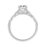 14K WHITE GOLD 1 1/3CT ROUND DIAMOND LADIES BRIDAL RING (CENTER STONE ROUND DIAMOND 1CT) - Image 2
