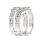14K WHITE GOLD 1 1/4CT ROUND DIAMOND LADIES WRAP RING - Image 3