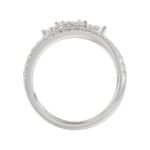 14K WHITE GOLD 1 1/4CT ROUND/KITE STEP CUT DIAMOND LADIES RING - Image 2