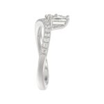 14K WHITE GOLD 1 1/4CT ROUND/KITE STEP CUT DIAMOND LADIES RING - Image 4