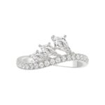 14K WHITE GOLD 1 1/4CT ROUND/KITE STEP CUT DIAMOND LADIES RING - Image 5