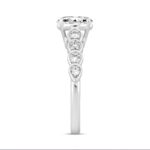14K WHITE GOLD 1 1/4CT ROUND/OVAL DIAMOND LADIES RING (CENTER STONE OVAL DIAMOND 1CT) - Image 3