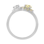 14K WHITE GOLD 1 1/4CT ROUND/YELLOW PEAR DIAMOND LADIES RING - Image 2
